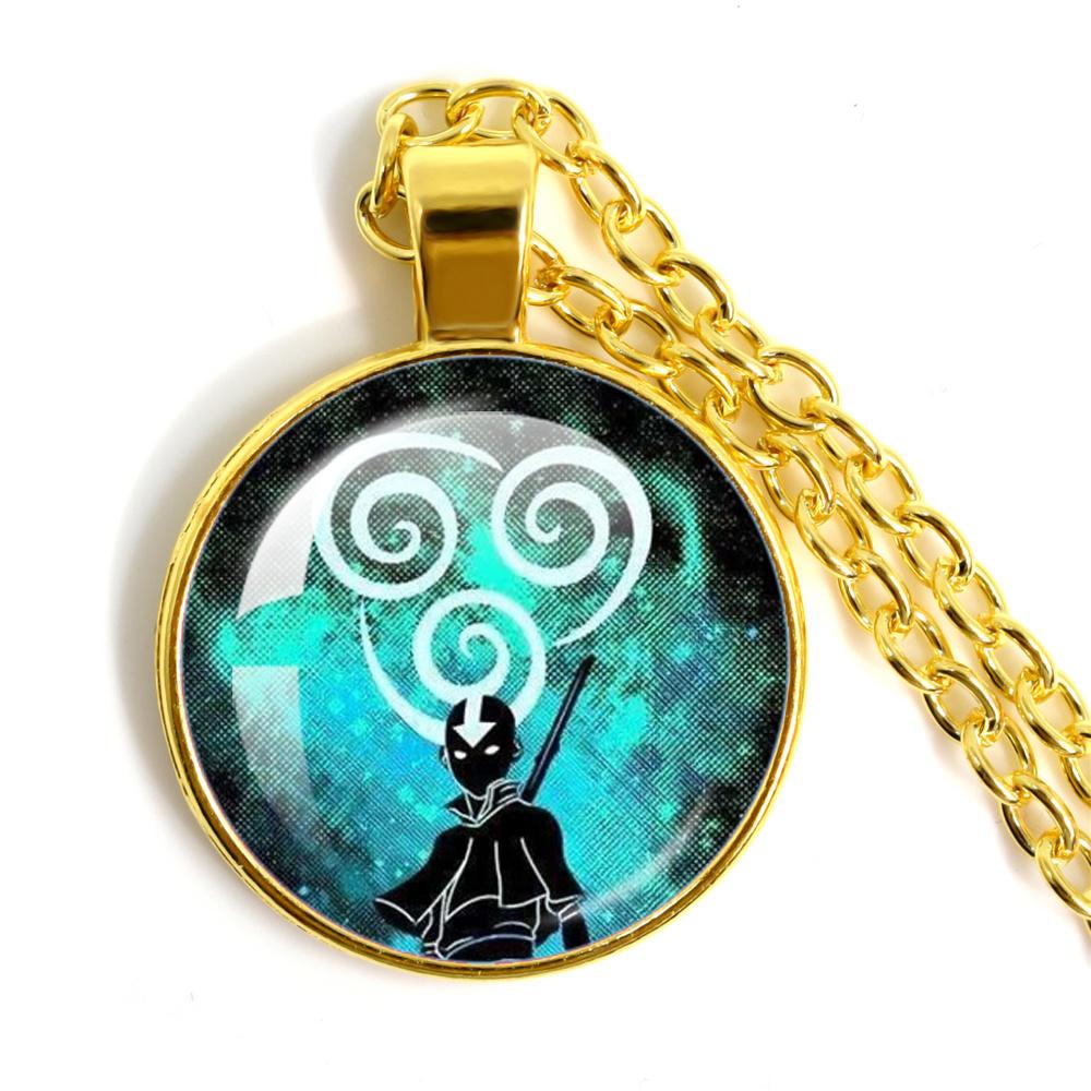 Anime The Last Airbender Fire And Water Tribe Elements Of Water Earth Fire And Air Dome Glass Cabochon Necklace Gift