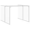 Dog House with Run Light Grey 214 x 457 x 181 cm Galvanized Steel