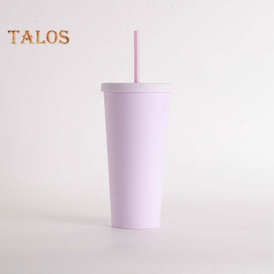 Стакан для кофе 720 мл с крышкой и соломинкой, вакуумная дорожная кофейная кружка с двойными стенками, герметичная многоразовая чашка для воды с широким горлышком