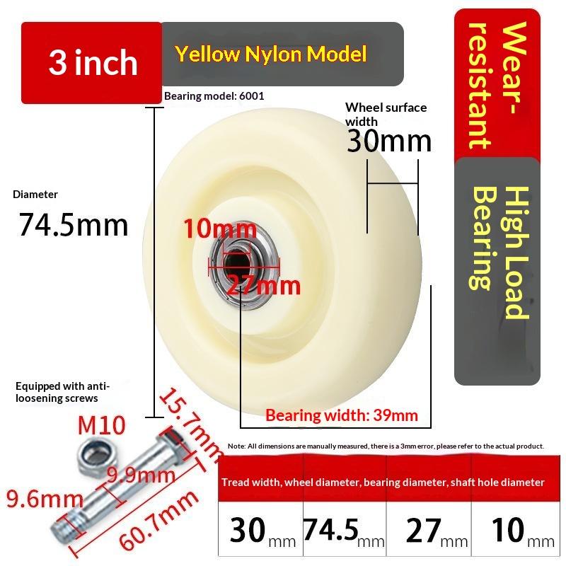 Heavy Duty Replacement Caster Wheels Wear-Resistant 1 Set 1.5/2/2.5/3/4/5 Inch for Kitchen Cabinets Workbench Use
