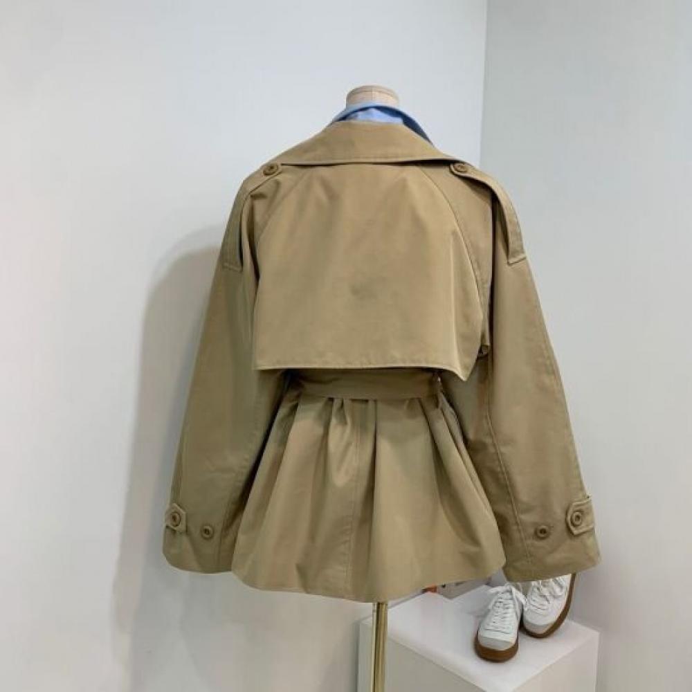 C S In The Room Women S roSe Gun Flap waiSt Strap poCket trenCh Coat 2Color