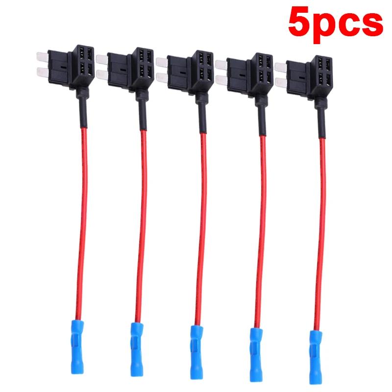 Car Fuse Tap Add A Circuit Adapter Standard ATM APM ATC Blade Fuse Holder Box Wire Socket Cable for LED Light Electronics Power