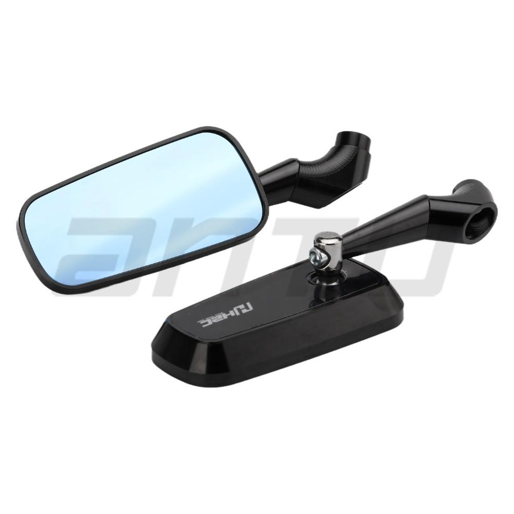 CNC aluminum alloy rearview mirror electric motorcycle modified universal reversing mirror blue mirror anti-glare