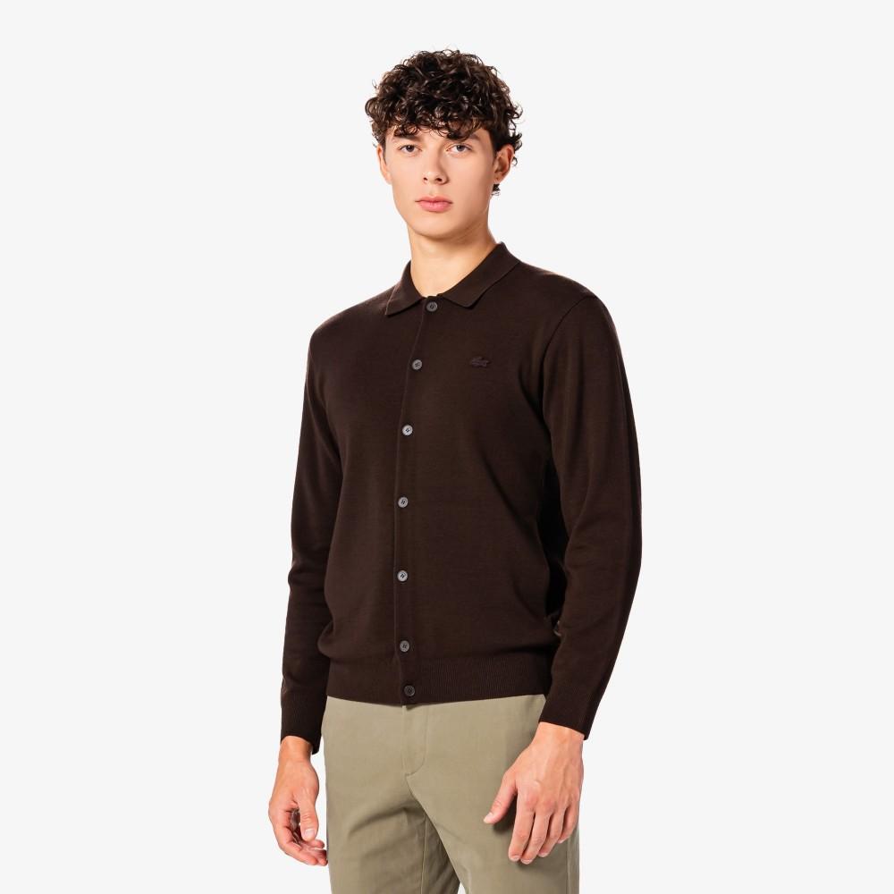 Lacoste Мужской кардиган на пуговицах с воротником-стойкой AH092E-55NSKB
