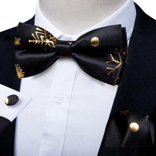 Мужской шелковый галстук-бабочка, синий регулируемый галстук-бабочка, набор запонок с цветочным принтом пейсли