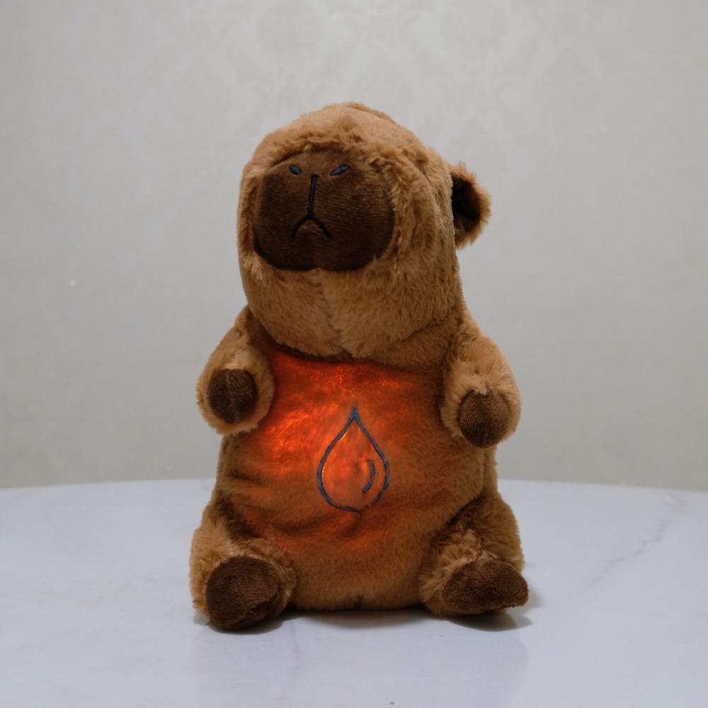 JOYBLISS Baby Breathing Capybara Soothing Plush Bear Doll with Music Lights Rhythmic Breathing Sleeping Companion Doll Baby Sleep Soother