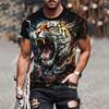 Узор тигра 3D принт одежда унисекс персонализированные футболки с принтом тигра для унисекс футболка большого размера с круглым вырезом футболки с коротким рукавом топы