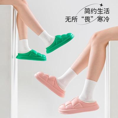 Водонепроницаемые хлопковые тапочки для женщин для ношения на улице зимой, нескользящие лепестки для домашнего использования в помещении, теплый дом и вельветовые тапочки для мужчин.