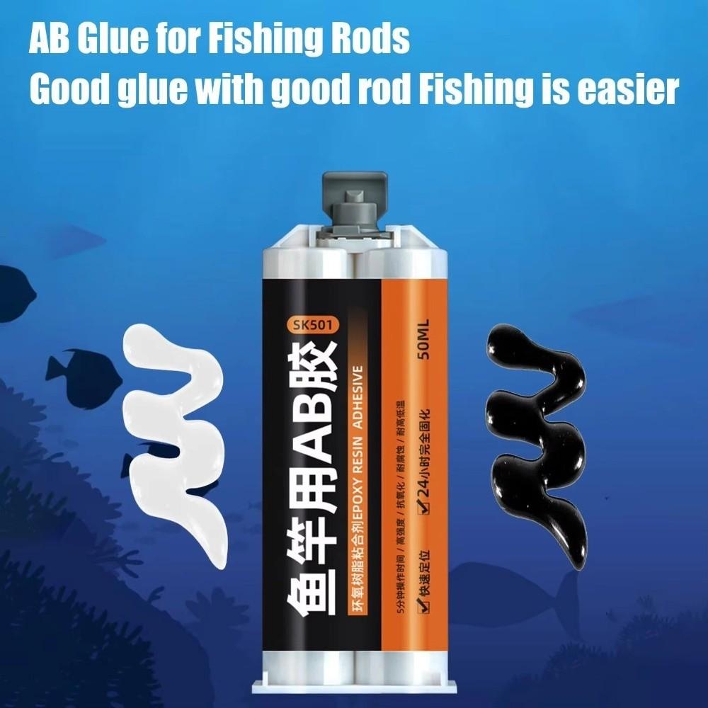 50ml Fishing Rod Glue Transparent AB Glue Repair Solution Epoxy Resin Guide Rings Repair