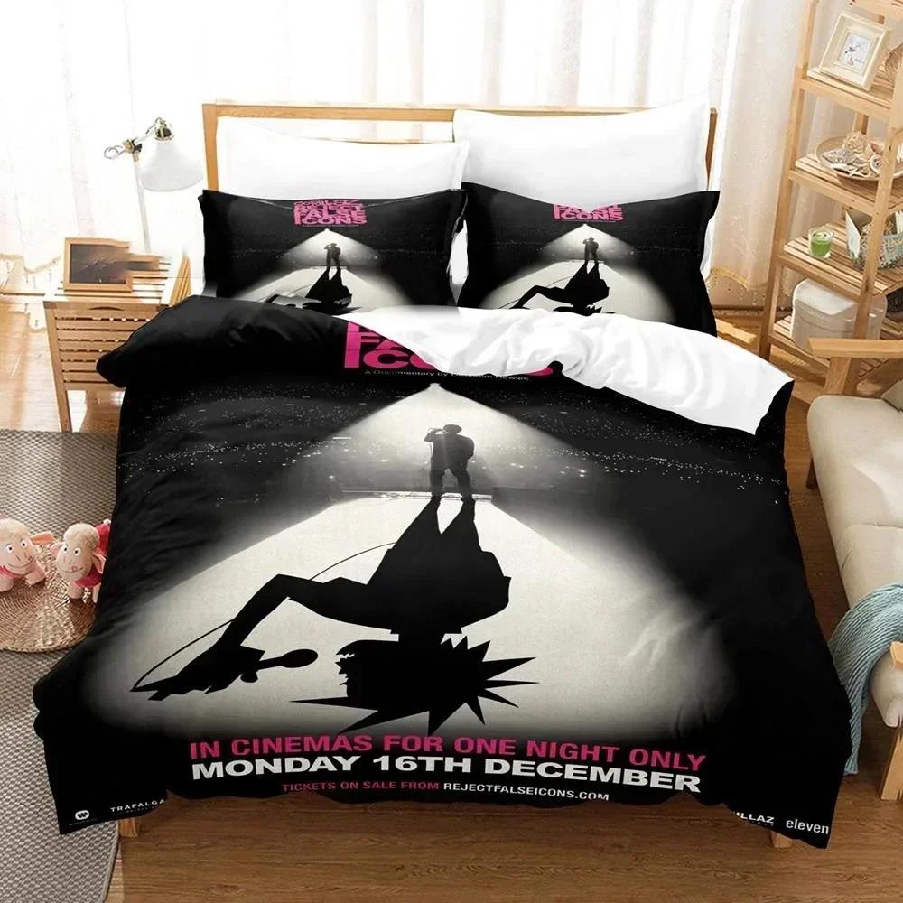 New Printed Gorillaz Music Band Bedding Set Duvet Cover Sheet Printed Bed Set Pillowcase Full Queen King Size Comforter Bedroom