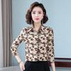 Женская осенняя рубашка из шифона с цветочным принтом и длинными рукавами в стиле ретро