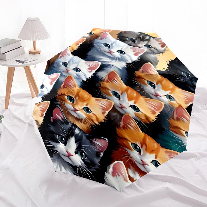 Kittens- Automatic Umbrella,Suitable for Men and Women, Outdoor Accessories, Suitable for Birthdays 0995b