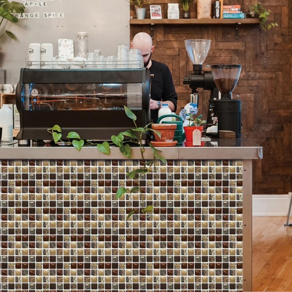 Self-Adhesive Mosaic Tile Stickers Waterproof Home Kitchen Wall Decal Decoration