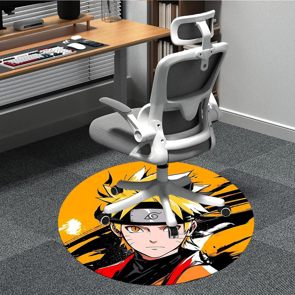 1pc Naruto Uzumaki Office Round Area Rug, Indoor Mat Suitable For Office,Bedroom Living Room Home Decor, Room Deco a0926099