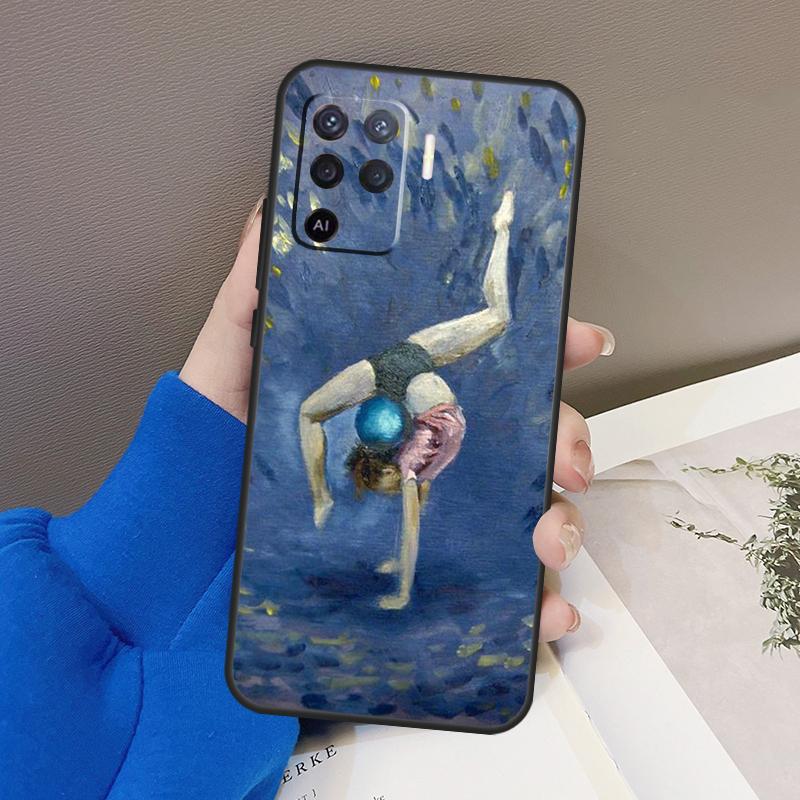 Масляная живопись Гимнастика Для OPPO Find X3 X5 Pro A9 A5 A31 2020 A15 A16 A52 A72 A1K A83 A91 A54 A74 A94 A53S Чехол