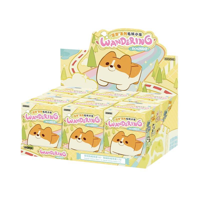 POP MART GONG Оригинальная серия Роуминг Плюшевая игрушка Машина Круглая 2 Коробка Pop Mart Гашапон Слепая коробка Фигурка Пластиковая модель Премиум игрушка ПВХ Мягкий винил