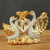 Европейский свадебный декор, ремесла, керамические изделия, креативное украшение комнаты, ручная работа, золотой лебедь, фарфоровые статуэтки, украшения