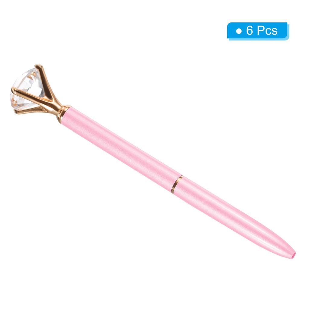 PATIKIL Шариковая ручка-стилус Crystal Black Medium Style Упаковка 6 шт. Ручка, Алмаз, Чернила, Наконечник 1,0 мм, 1, Розовый,
