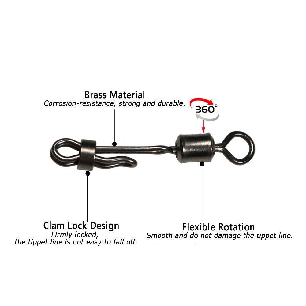 Line Rolling Swivel With Lock Fishing Rolling Swivel Snap Change Connector 8-Shape Connect Ring