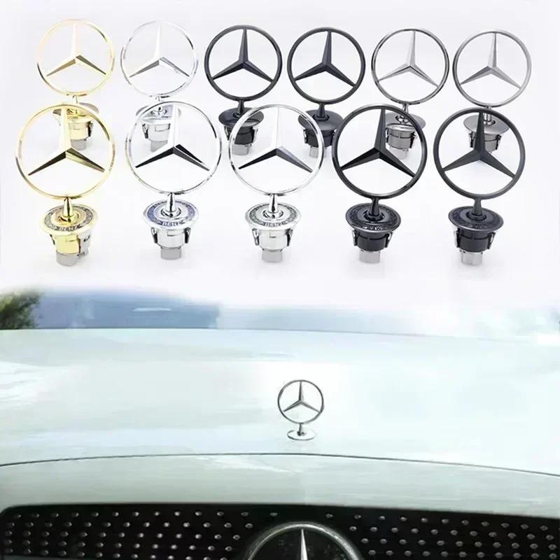 CRU1 Car Engine Hood Emblem Front Bonnet Chrome Mark Accessorie For Mercedes Benz C E S Class W204 W205 W212 W213 W211 W220 W222 W223