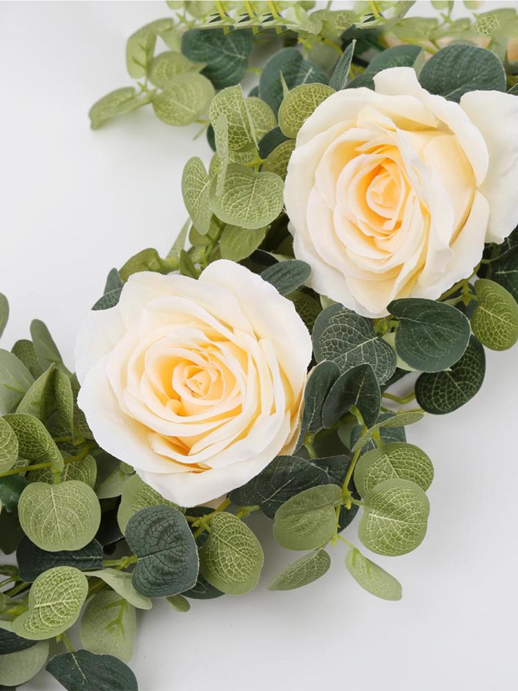 1,8 м искусственный цветок роза венок эвкалиптовый лист лоза эвкалиптовый лист роза лоза для дома сад свадьба арка декор ротанг