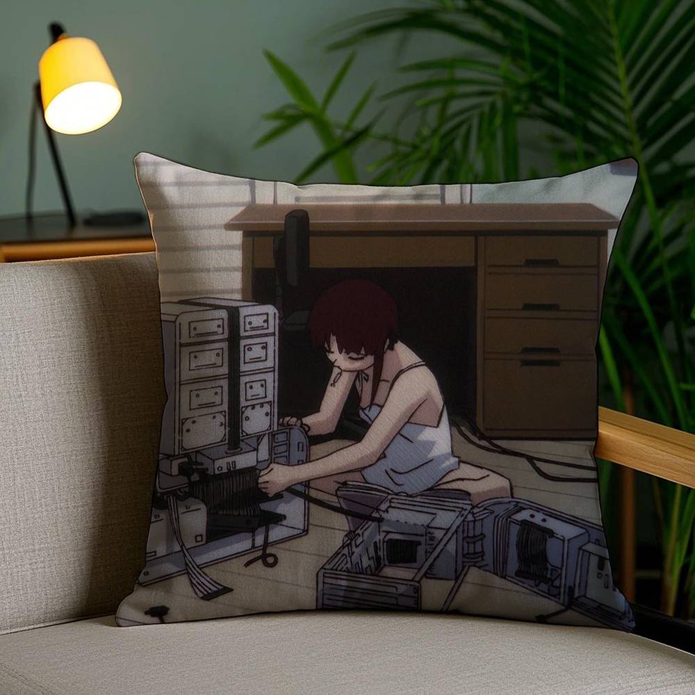 S-Serial Experiments L-Lain Наволочка для дома, общежития, спинки стула, короткий плюш, двусторонняя печать, подушка для офиса, время для сна