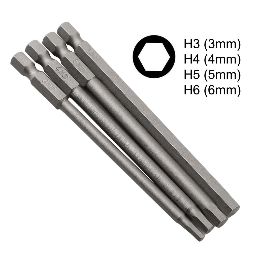 4 шт. 1/4-дюймовые шестигранные биты для отвертки Torx/Шестигранные/Крестовые/Щелевые биты для отвертки Магнитные инструменты для водителя 3 мм/4 мм/5 мм/6 мм Ручные инструменты