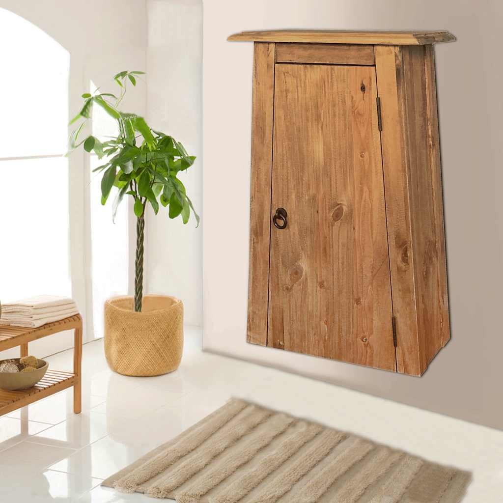 Wall Mounted Cabinet Solid Pine Wood 42 x 23 x 70 cm