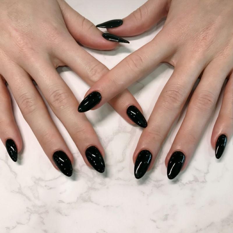 24 Pcs Black Square Ballerina Long Acrylic Fake Nails Removable Press On Nail Tips Artificial False Nail Set For Women