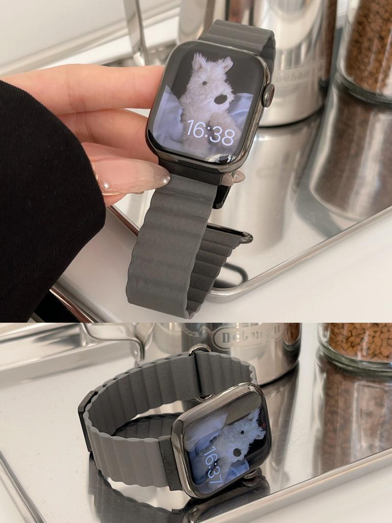 Магнитный кожаный ремешок для Apple Watch 44 45 49 мм 40 41 мм 42 38 мм 46 мм Металлический ремешок из нержавеющей стали для iwatch 8 7 SE 6 5 4 3 2 S10