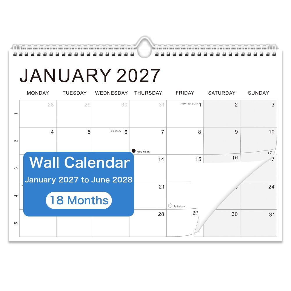July.2026 - Dec. 2027 English Calendar Thick Paper Monthly Planner Calendar Wall Calendar Home