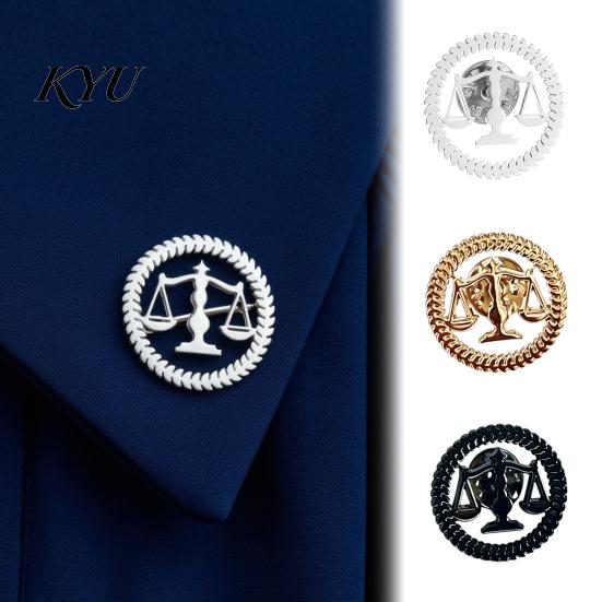 Attorney Suit Accessory Justice Scale Lapel Pin for Lawyer, Vintage Balance Alloy Lawyer Badge Brooch, Formal Outfits Accessories Offices and