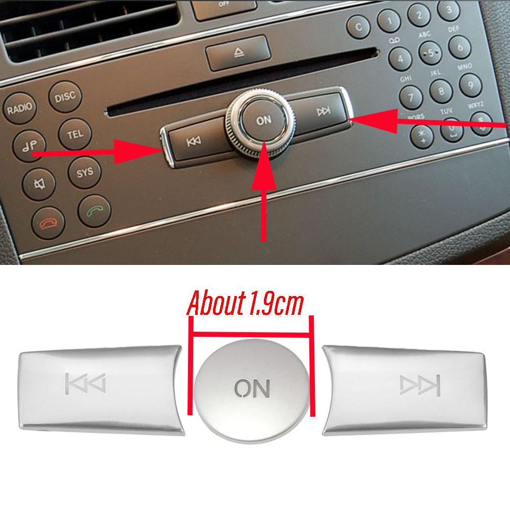 3 Pcs/set For Mercedes Benz A B C ML CLS Class W204 GLK X204 E Class W212 Car Volume ON Buttons Cover Stickers