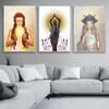 Sun Goddess Sacred Feminine Illustration Poster Print Spiritual Moon Wall Decor Canvas Painting Nacked Woman Line Art Room Home