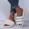Fashion 2025 Fashion Thicken Furry Slippers for Women House Flat Comfort Slippers Woman Winter Non Slip Wear-Resistant Sandals Female