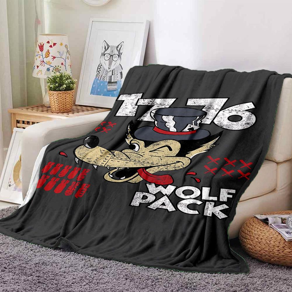 1pc wolf pack Soft Warm Throw for Home, Office, Trave, All-Season Cozy Bedding Gift, Office Cozy Accessory 1184