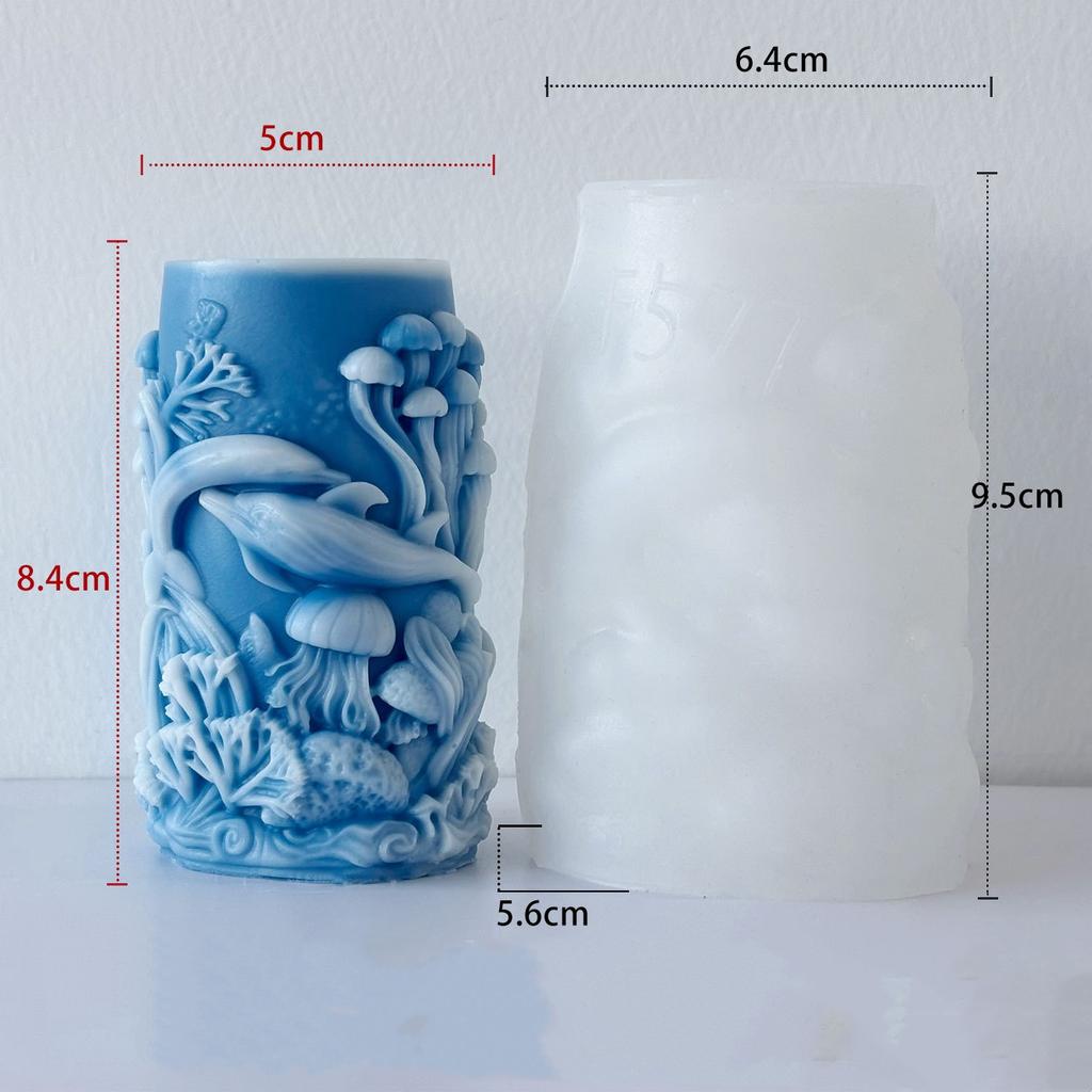 Морская медуза форма для свечей высококачественная океаническая силиконовая форма для свечей цилиндрическая форма для ароматических свечей на морскую тематику для подарков