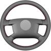 Black Faux Leather Car Steering Wheel Cover for Volkswagen VW Caddy 2003-2006 Caravelle 2003-2009 Transporter Multivan T5 2005-2009