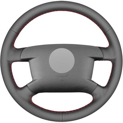 Черный чехол на руль автомобиля из искусственной кожи для Volkswagen VW Caddy 2003-2006 Caravelle 2003-2009 Transporter Multivan T5 2005-2009