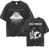 Музыкальный тур группы Bad Omens Выстиранная Оверсайз Футболка Ретро 90-х Мужская Женская Короткий Рукав Y2k Хип-Хоп Футболка Повседневная Уличная Одежда