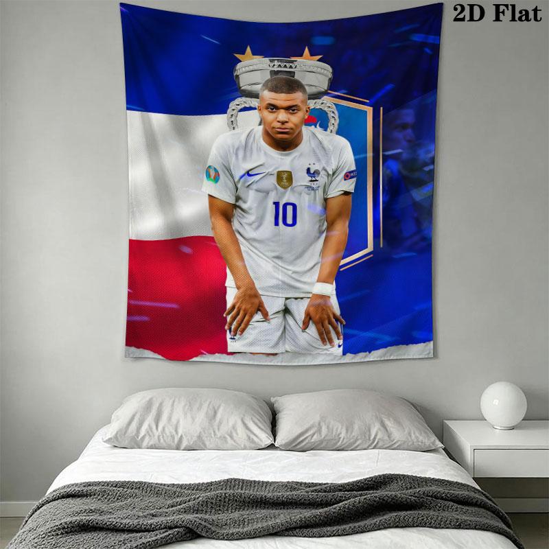 Kylian Mbappé Vibes Wall Hanging Printed Fabric Blanket Decorative Tapestries for Bedroom Living Room Home Decor