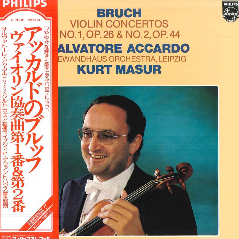 LP Record SALVATORE ACCARDO, GEWANDHAUS ORCHE - Bruch: Violin Concerto No. 1 In G M X7882 PHILIPS 1978 Japan Obi Classical Used