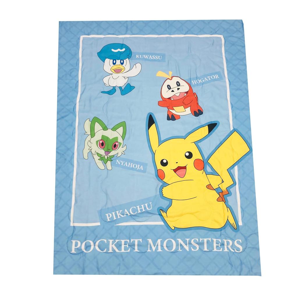 MORIPiLO Skin Summer For Children and Soft Paldea Region Character Goods 4621403 Comforter, Single, Pokemon, Pikachu, Nyaoha, Hogeta, Kwass, Blue,