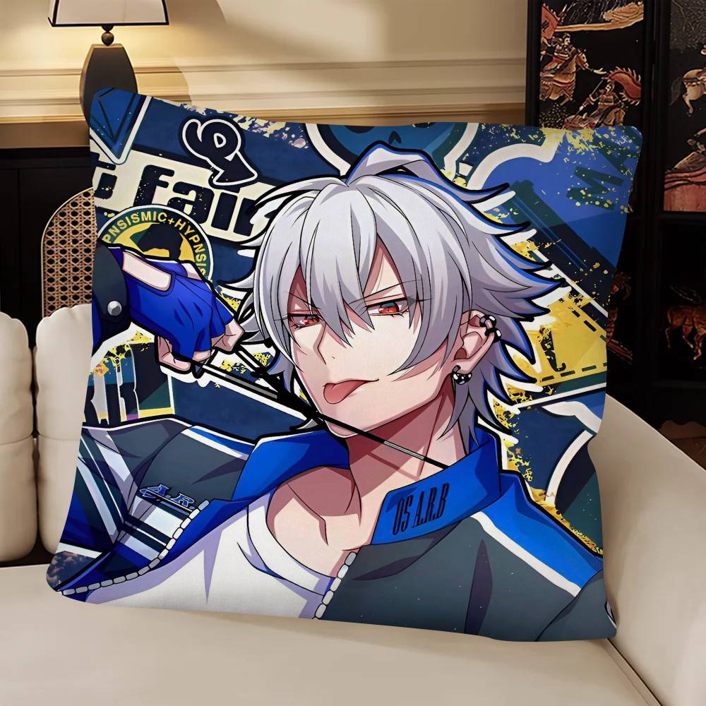 Hypnosis Mic Division Rap Battle Pillow Case Fashion Square Pillowcase Bedroom Sofa Room Ins Decoration Leisure