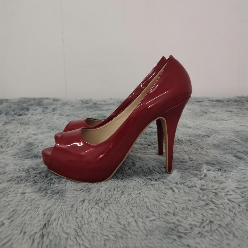 Women Platform High Heels Pumps Fashion Sexy Open Toe 12cm Patent Leather Stilettos Gladiator Party Wedding Jazz Dance Shoes