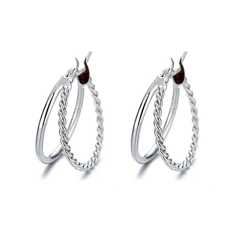 Женские ретро серьги модный темперамент человеческие серьги-гвоздики интернет-знаменитость простые серьги с индивидуальностью двойные большие круглые серьги