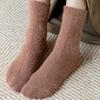 Женские осенние и зимние теплые носки из норкового флиса, плюшевые носки для сна, чулочно-носочные изделия до середины икры