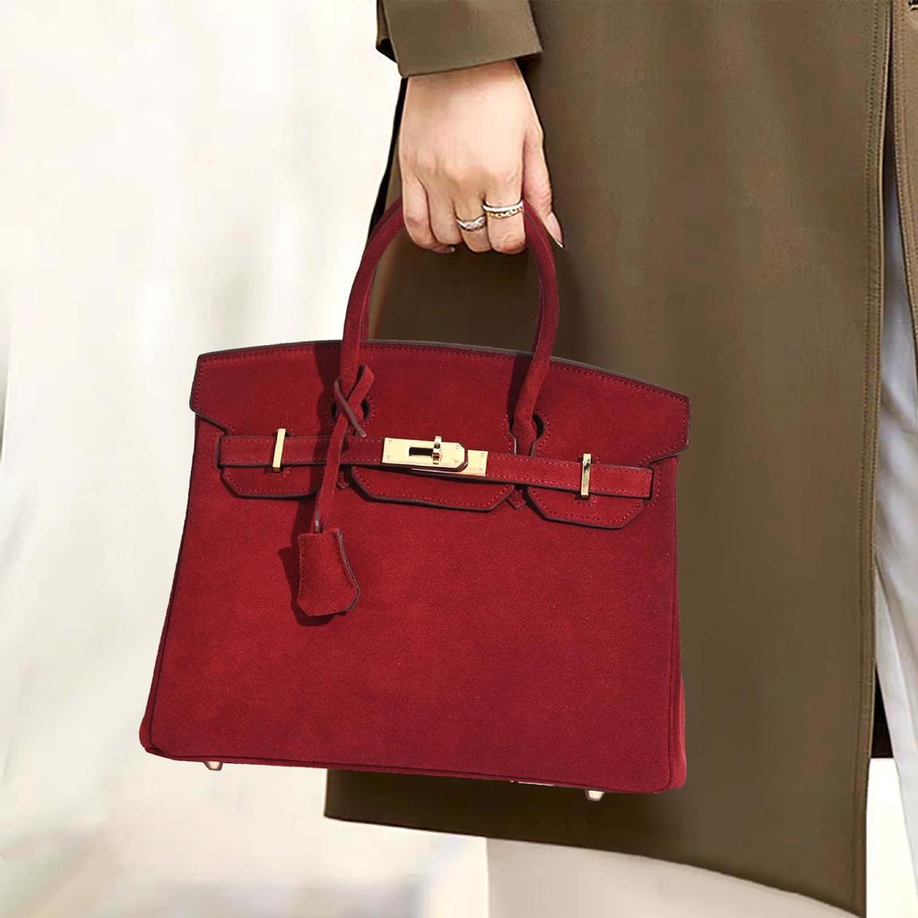 Женская сумка из натуральной кожи, замши, платиновой расцветки, большой вместимости, на плечо и через плечо, Осень/Зима 2025