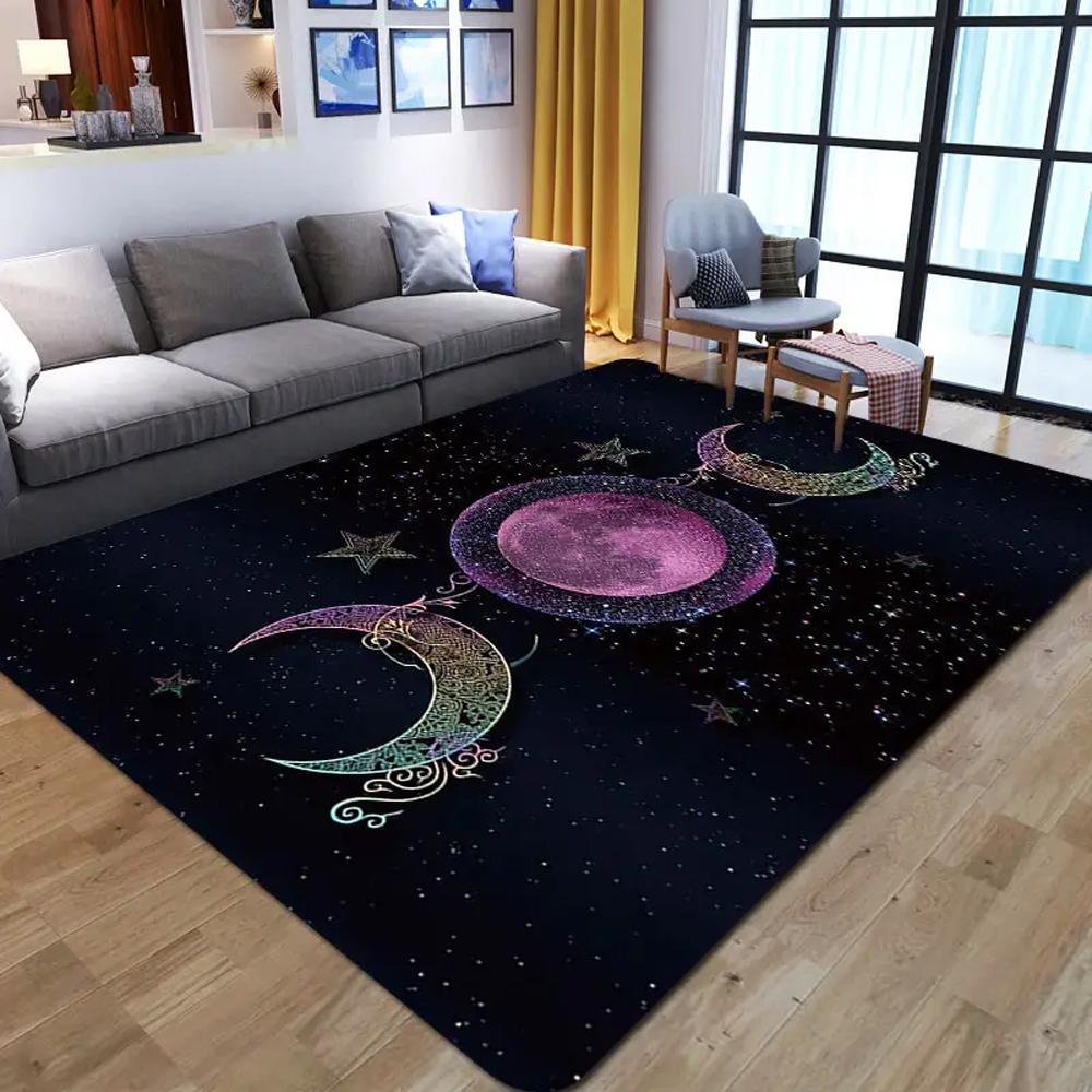 Moon Star Butterfly Print Area Rug Flannel Washable Floor Mat for Girls Bedroom Nursery Living Room Aesthetic Themed Home Decor