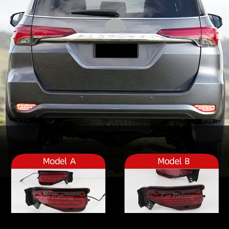 1 Set LED Reflector For Toyota Fortuner SW4 2015 2016 2017 2018   Rear Bumper Light Fog Lamp Brake Light Turn Signal